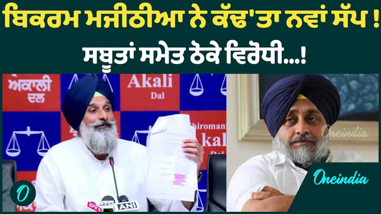 ਬਿਕਰਮ ਮਜੀਠੀਆ ਨੇ ਕੱਢ'ਤਾ ਨਵਾਂ ਸੱਪ !ਸਬੂਤਾਂ ਸਮੇਤ ਠੋਕੇ ਵਿਰੋਧੀ...! OneIndia Punjabi