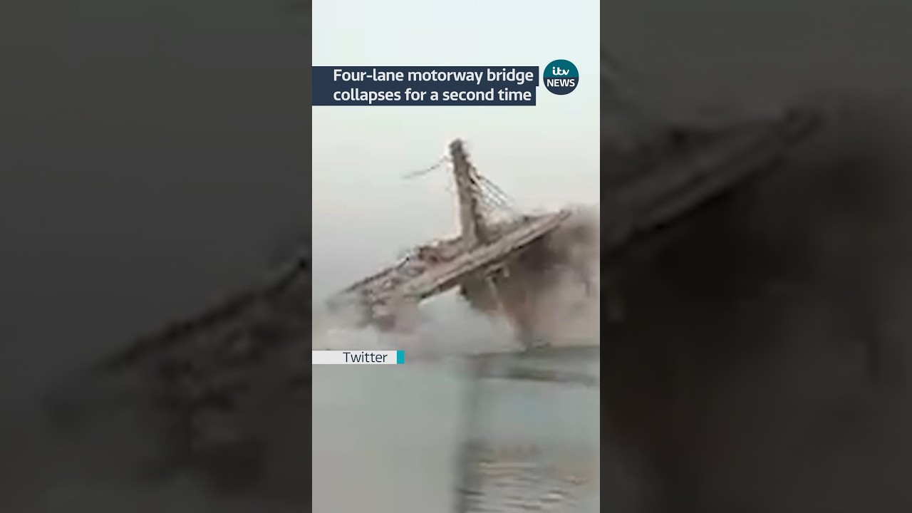 Motorway bridge collapses for a second time #itvnews #news #india
