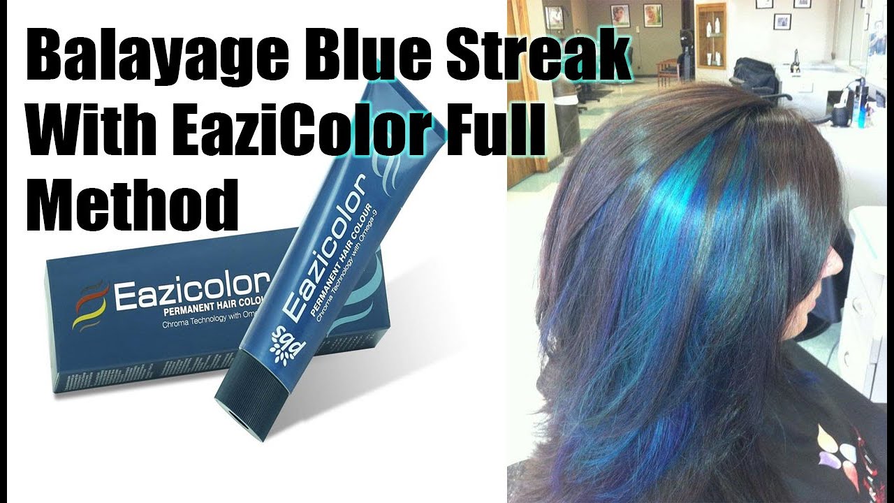 How To Get Blue Balayage Hair Dye And Streak With EaziColor Part 3