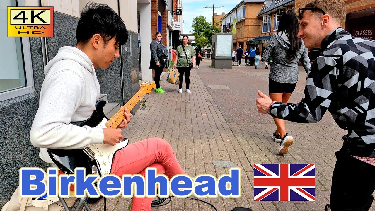 Busking in Birkenhead / 2022 / Wirral / Jimi Hendrix / street musician / uk / 日本人ギタリスト / 4K /