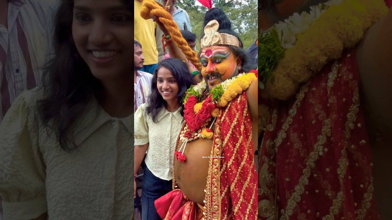 Pavan Pothraj Dance with superb girl #golcondabonalu #shorts #pothrajdance #trendingshorts