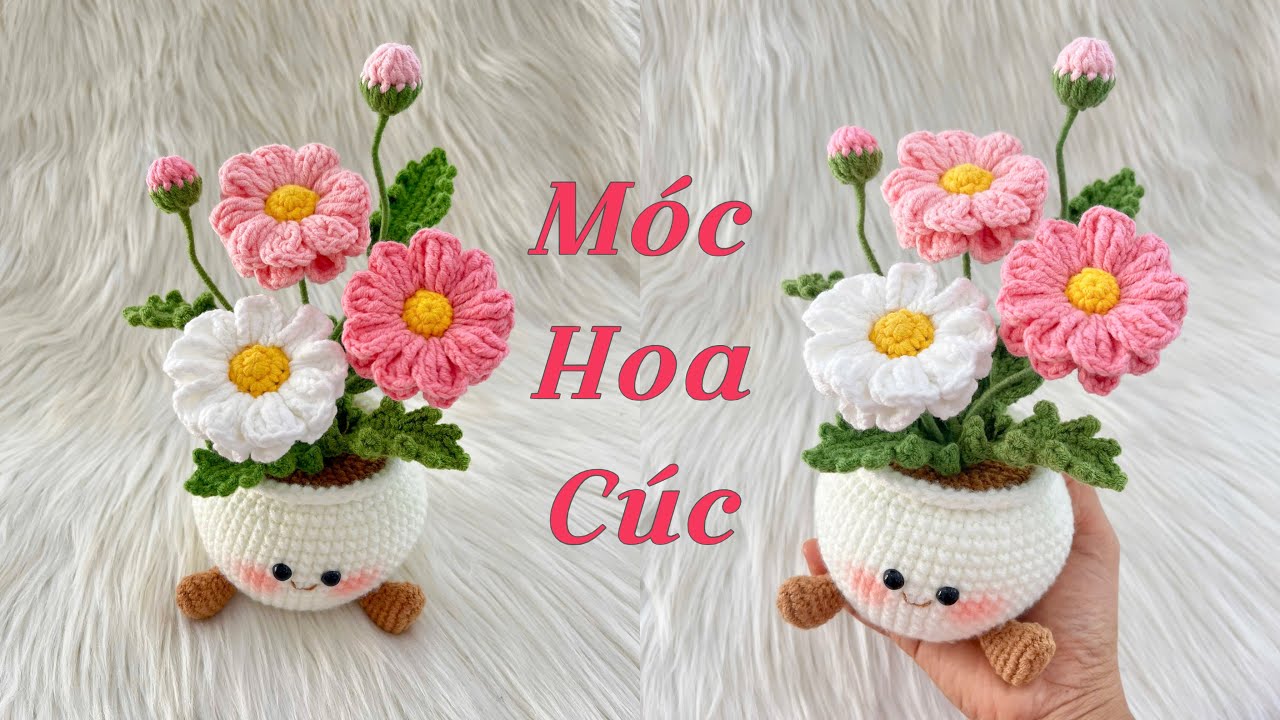 #289 How to crochet daisy| Móc Chậu Hoa Cúc | Dương Liễu Handmade