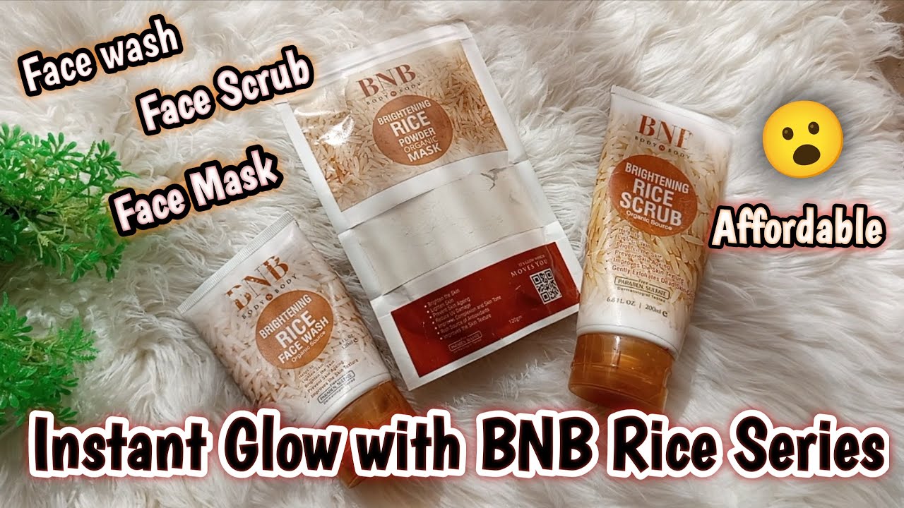 BNB Brightening Rice Series Honest Review | Face Wash, Scrub & Mask Full Skincare Routine 🌾✨