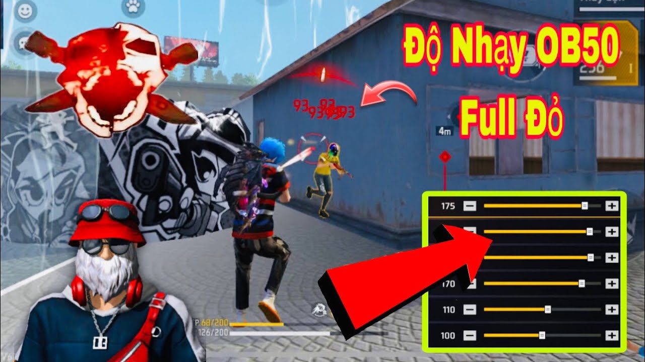 FreeFire | Siêu Độ Nhạy + Nút Bắn OB50 Full Đỏ Siêu Ảo