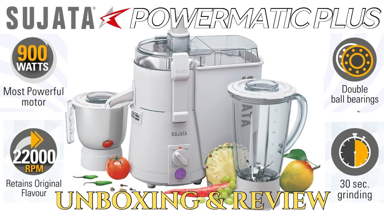 Соковыжималка-миксер-измельчитель Sujata Powermatic Plus 900 Вт — распаковка и обзор