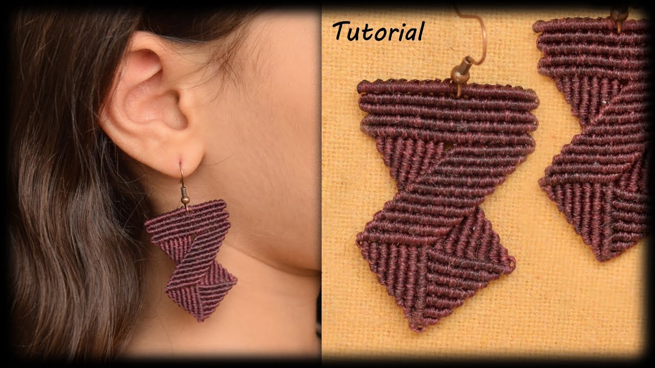 Macramé earrings for beginners step by step | easy macramé tutorial | DIY