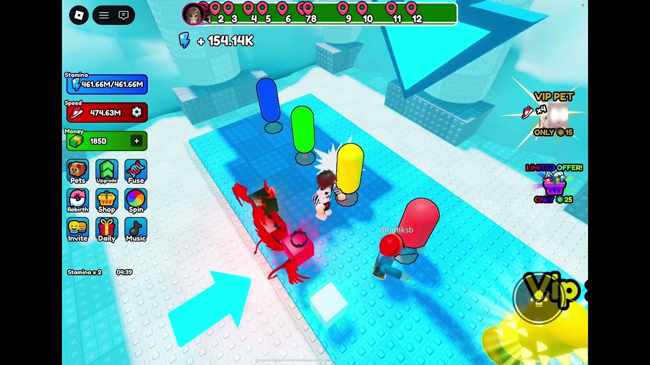 Play this game it called +1 speed heaven escape