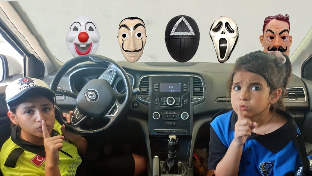 Melisa ve Nisa arabaya bindi maskeler önüne çıktı | polis | polis arabası | arabalar