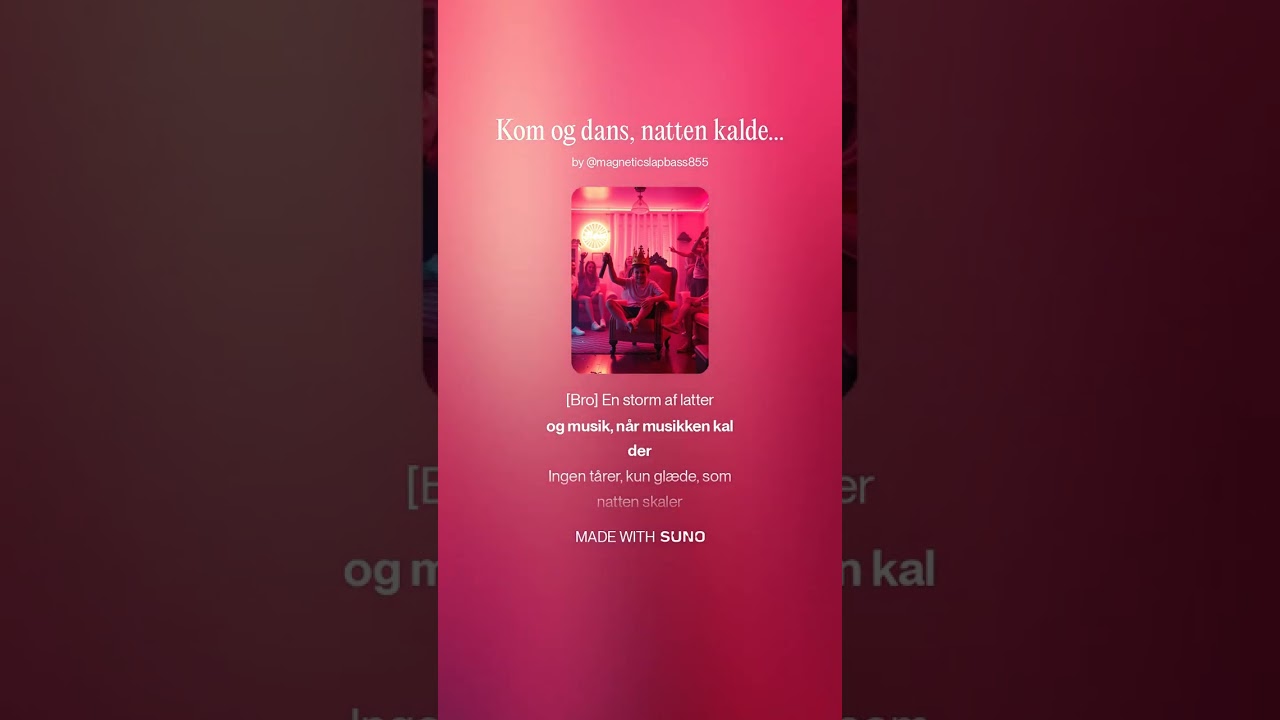 Kom og dans, natten kalder, sammen skabe