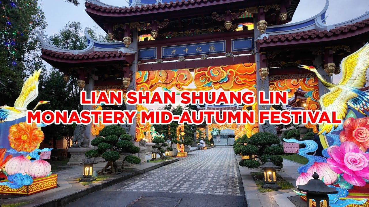 Mid-Autumn Festival 2025 Lights at Lian Shan Shuang Lin Monastery || Walking Singapore