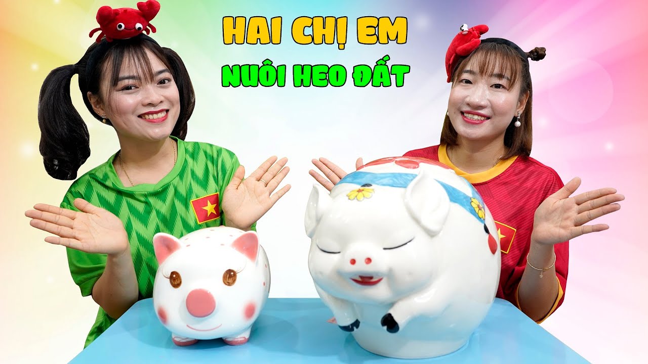 Món Quà Bố Tặng – Trò Chơi Hai Chị Em Nuôi Heo Đất ❤ BIBI TV ❤