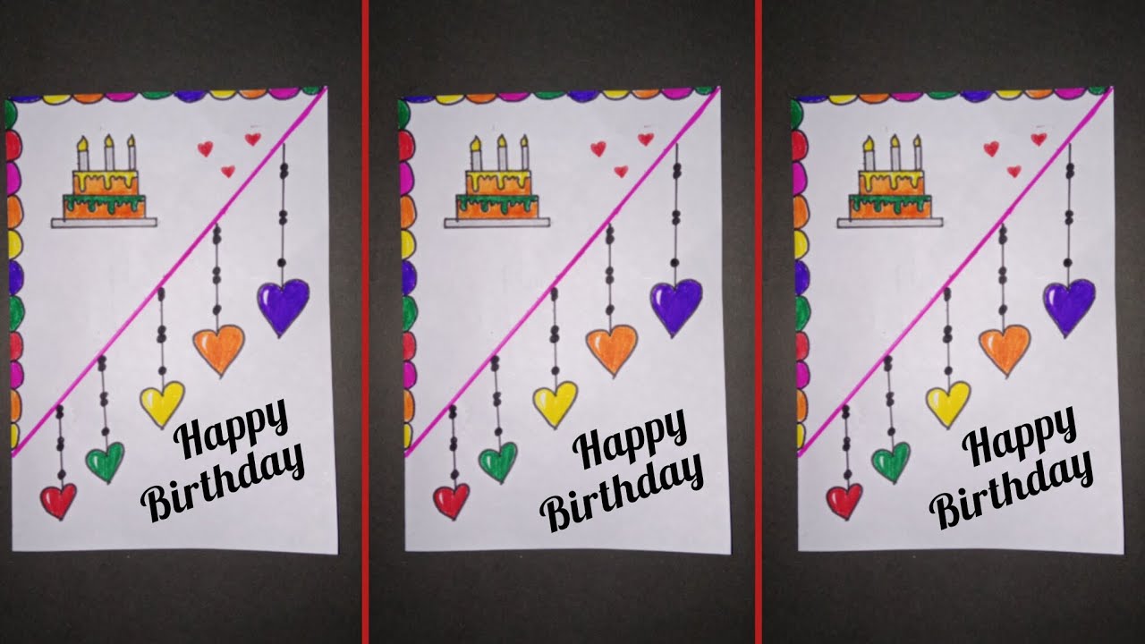 Birthday card idea 💡| Easy and beautiful ❤️#diy #craftideas #birthdaycardideas 