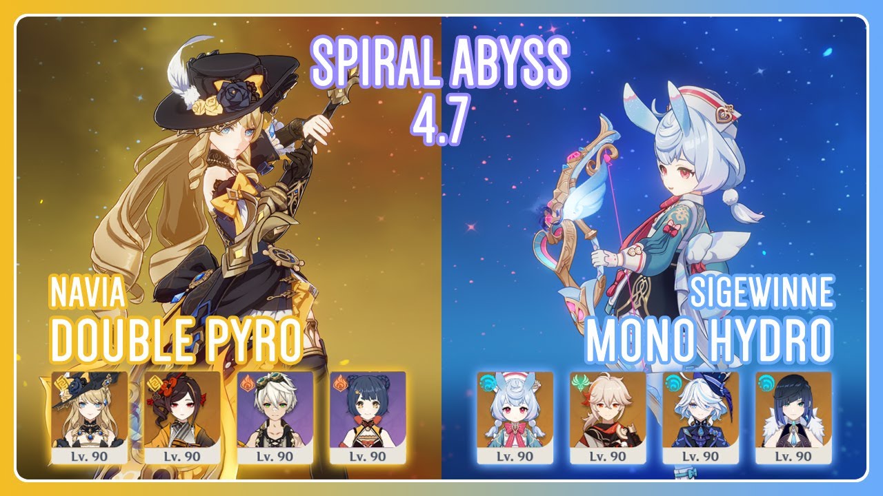 C0 Navia Double Pyro & C0 Sigewinne Mono Hydro | Spiral Abyss 4.7 | Genshin Impact