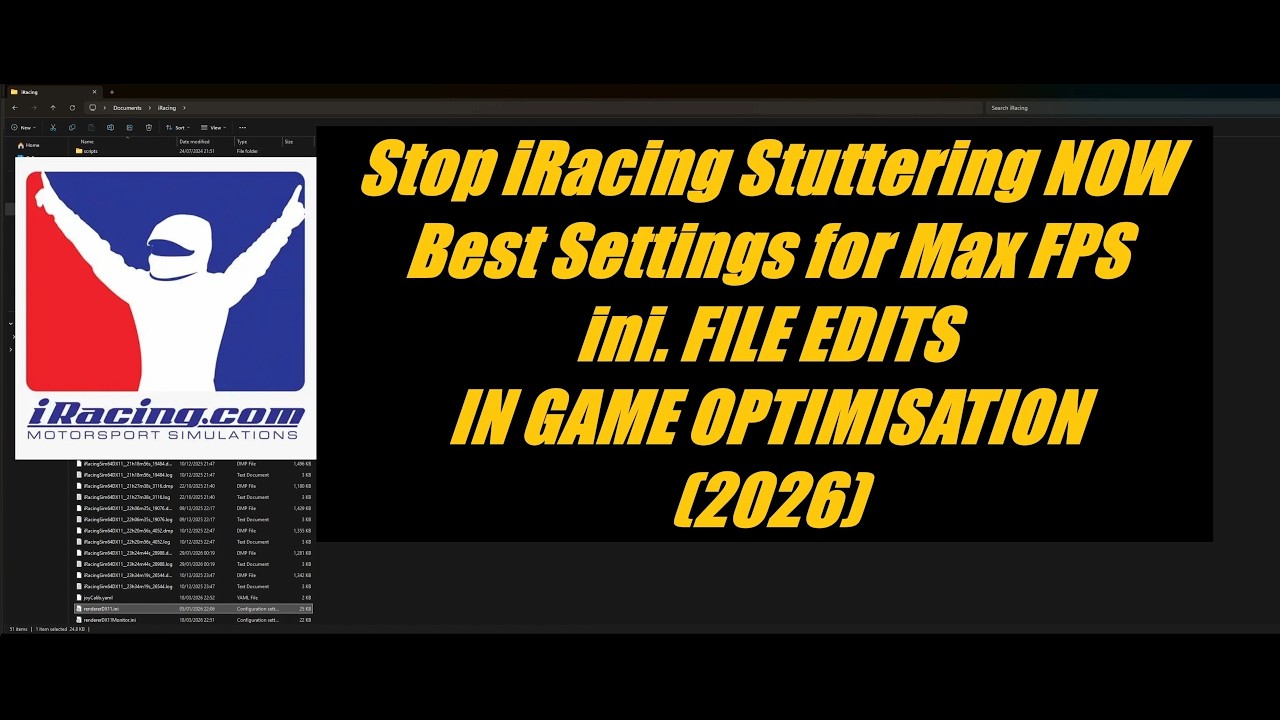 Stop iRacing Stuttering for Good &ndash; Updated 2026 FPS Guide IRACING IN FILE EDITS!