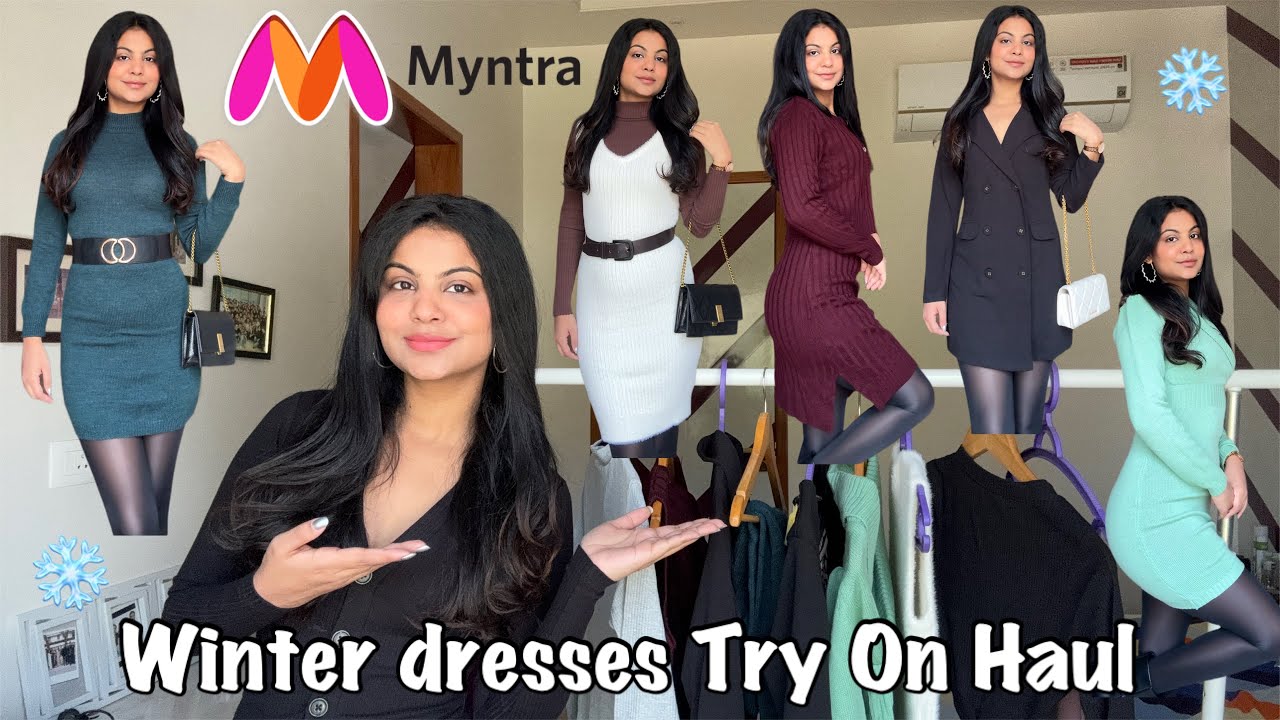Winter Dresses from Myntra! 🥶❄️🤍 Try On Haul | Winter wear | affordable | trendy | winter collection
