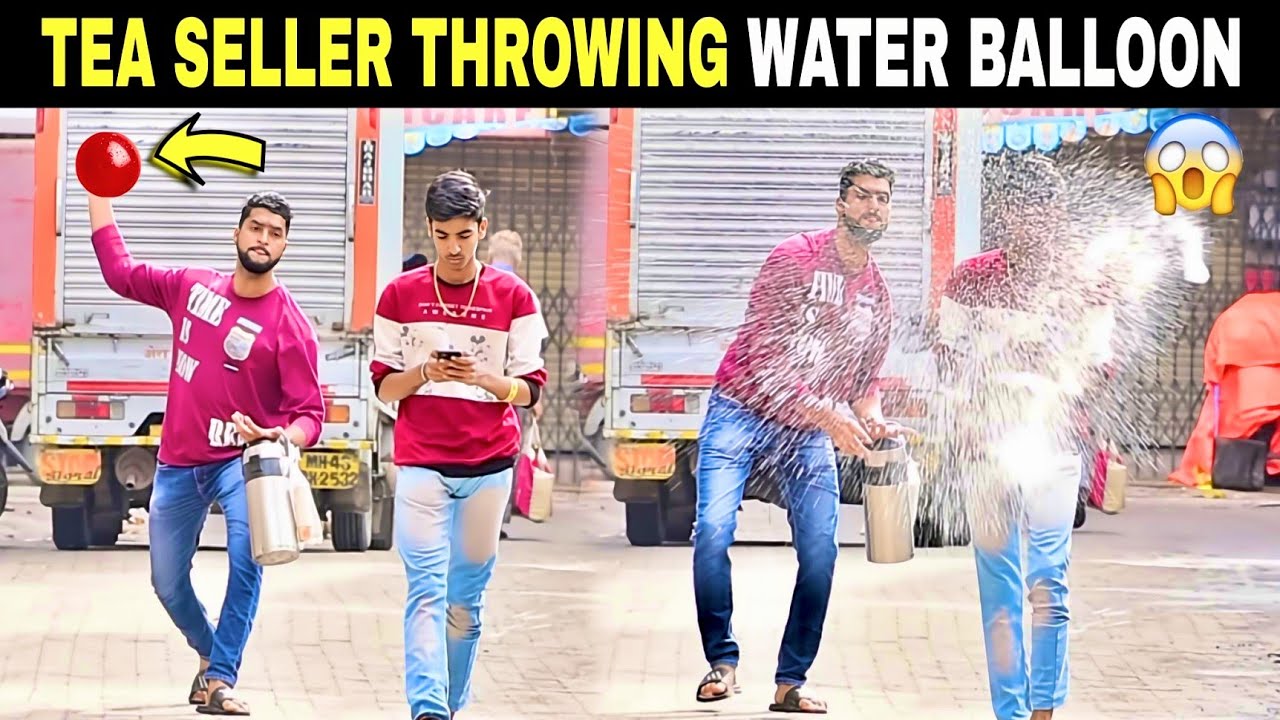 Tea Seller Throwing Water Balloon Prank | Water Balloon Prank | Prakash Peswani Prank |