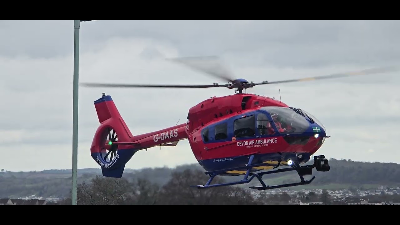 Devon Air Ambulance G-DAAS (HLE70) Taking Off At Derriford Hospital 19/02/26