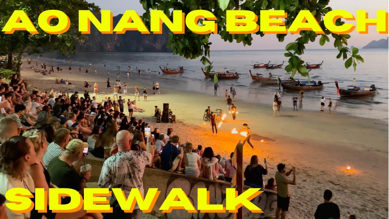 Ao Nang Beach Sidewalk Sunset ☀ 2024-02-01 ☀  - ao nang krabi thailand
