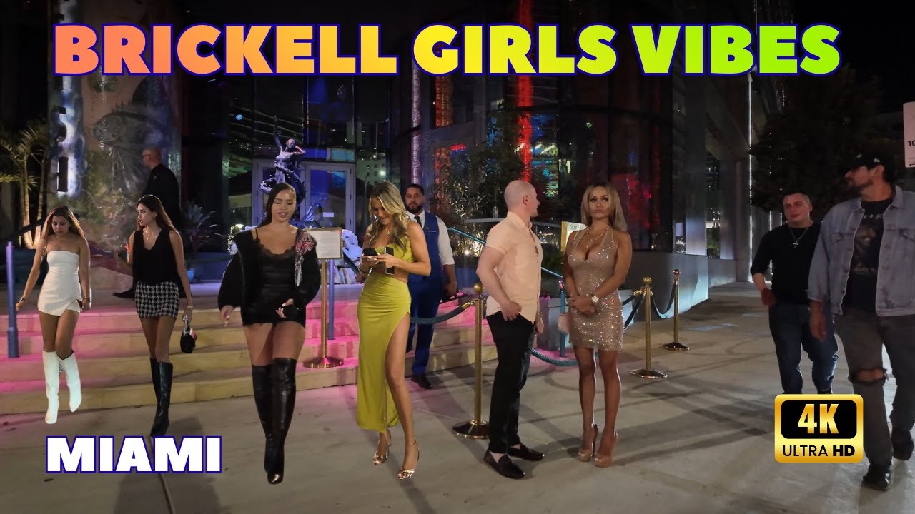 BRICKELL MIAMI NIGHT &mdash; GIRLS, ENERGY & CRAZY NIGHTLIFE VIBES! 😱🌴 | 4K CITY WALK TOUR