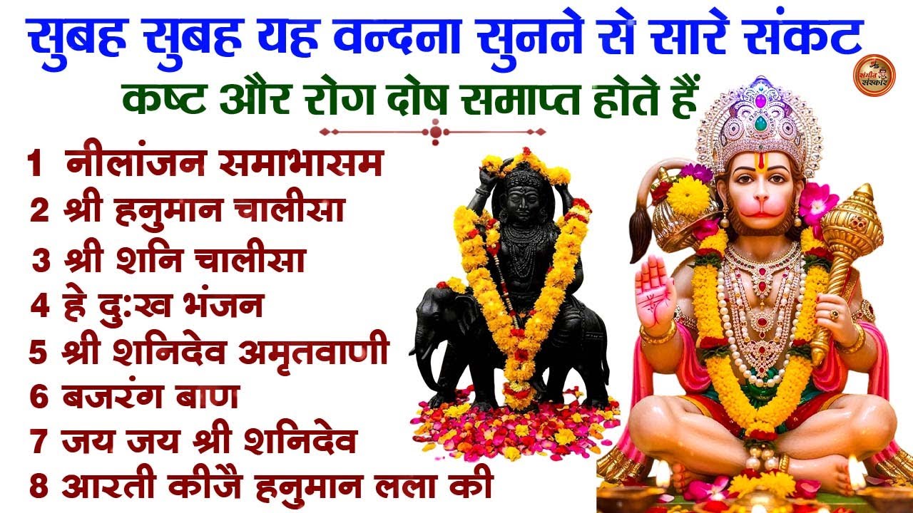 शनिवार स्पेशल भजन : ॐ निलांजन समाभासं, ॐ हं हनुमंते नमो नमः, श्री शनिदेव हनुमान चालीसा व आरती #2026