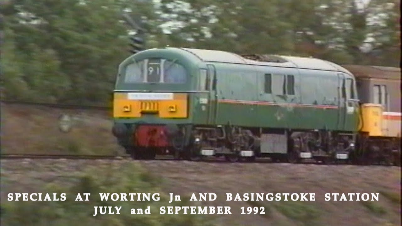 BR in the 1990s Some Specials at Worting Jn + Basingstoke in July & September 1992