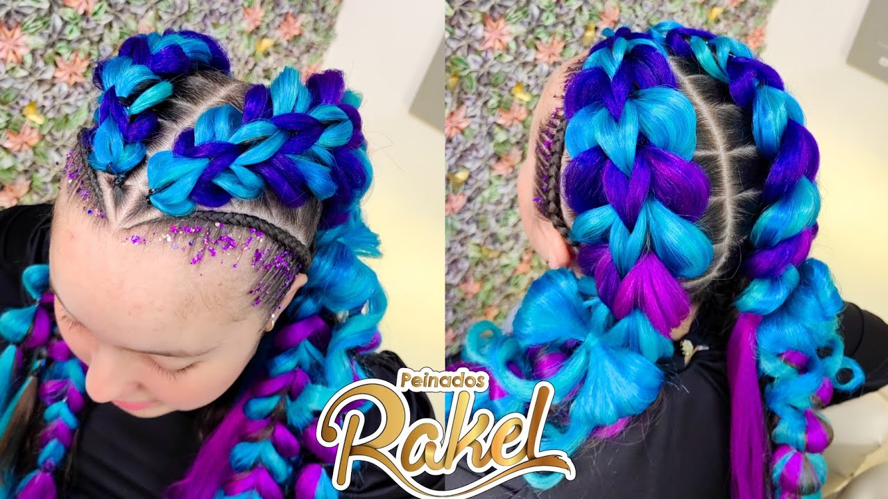 TRENZA 3D CON KANEKALON/ Peinado En Tendencia Para Cumpleaños/ Peinados Rakel