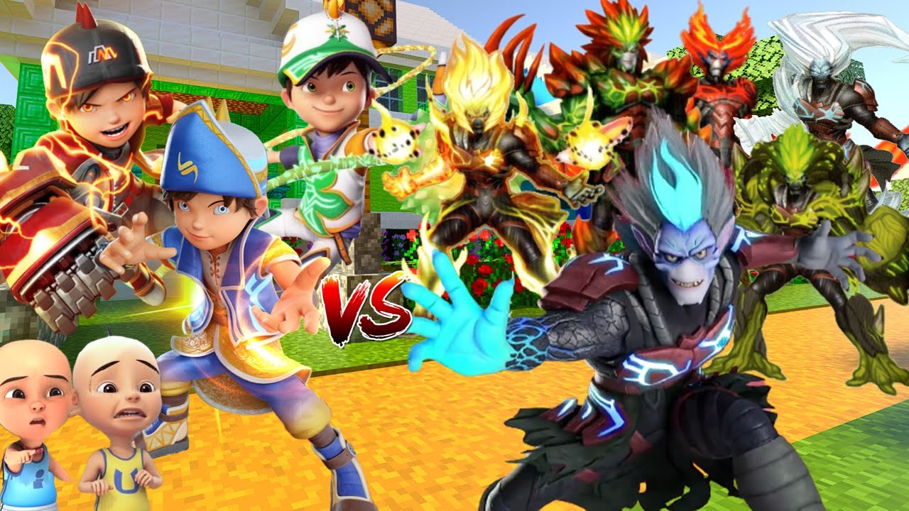 BOBOIBOY FUSION TERBARU VS RETAK'KA ELEMENTAL BERTARUNG SENGIT? UPIN IPIN KAGET!