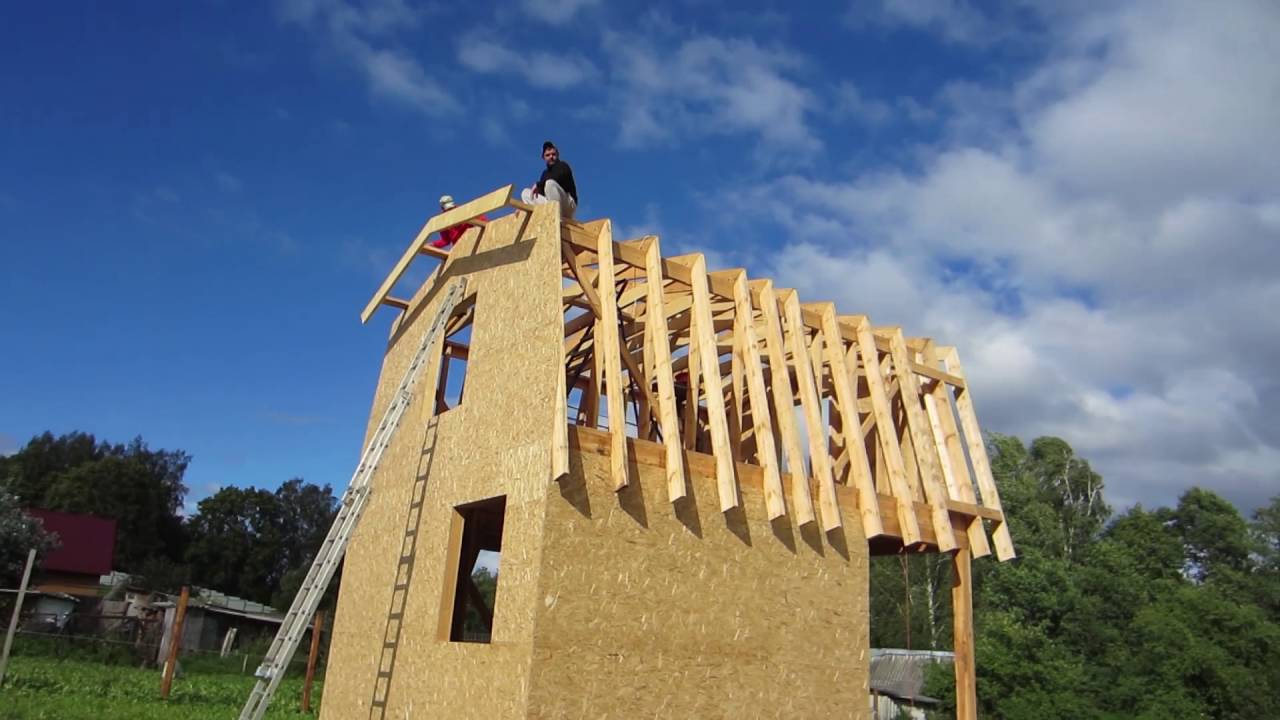 Каркасный дом размером 6х6 №1. Ломаная крыша. VL House.