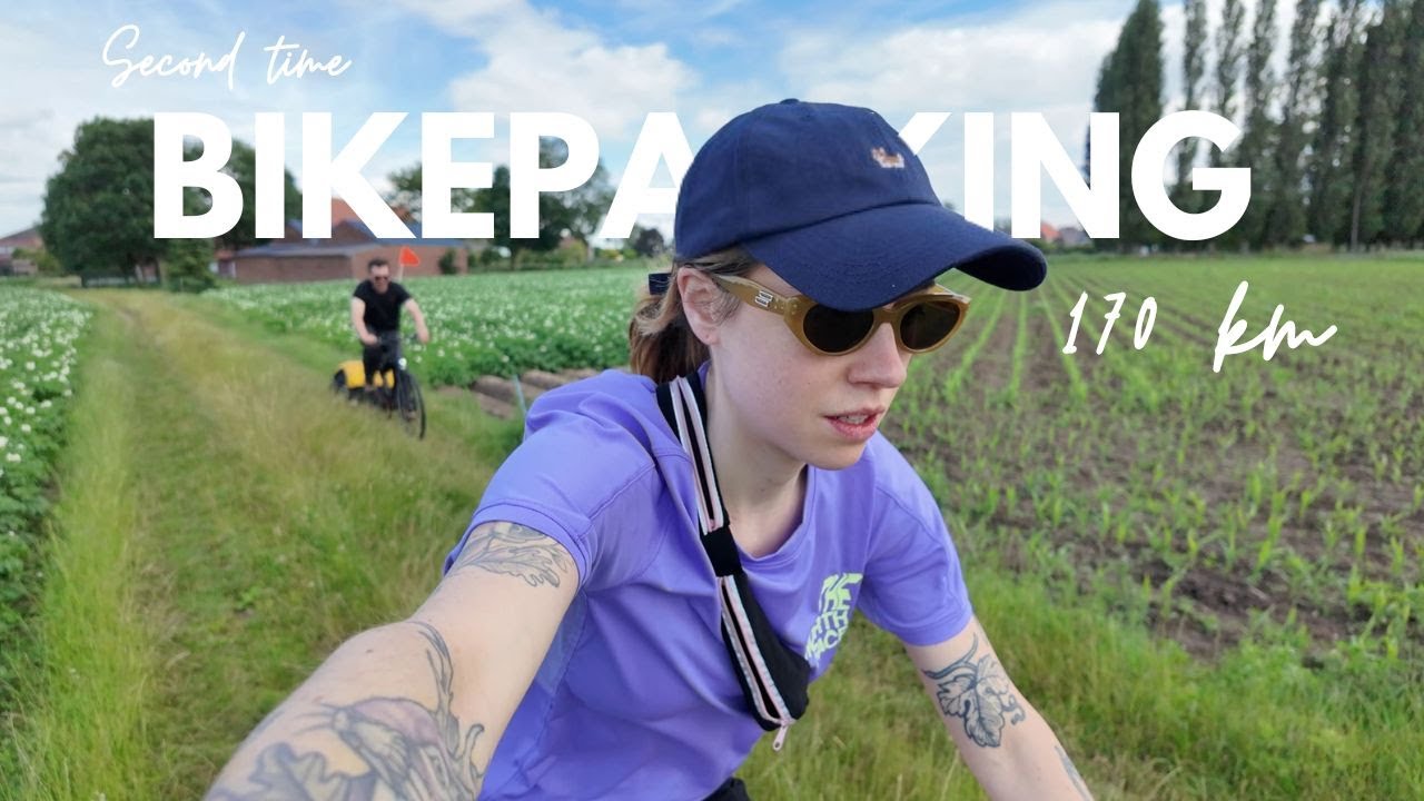 Bikepacking in Belgium 🏕️ camping in the gardens of strangers.. (turn on subtitles)