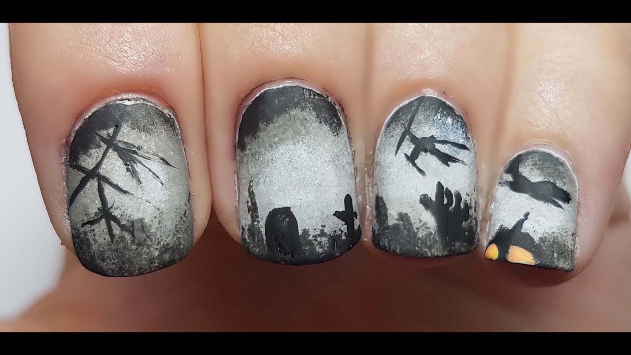 Nail art facile halloween