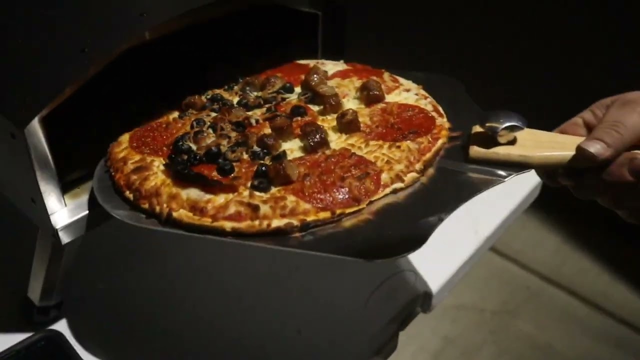 Vevor pellet pizza oven cooking first pizza