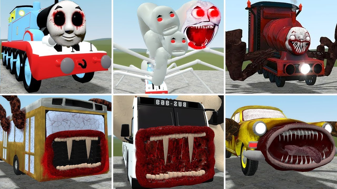 Train Monster Battle: Thomas The Train,James,Diesel,Gordon,Emily,Toby,Percy in Garry's Mod