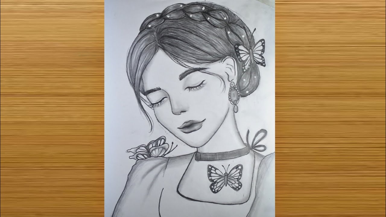 رسم بنات كيوت بالرصاص خطوة بخطوة للمبتدئين | رسم بنت جميلة وجه بالقلم الرصاص | رسم بنات