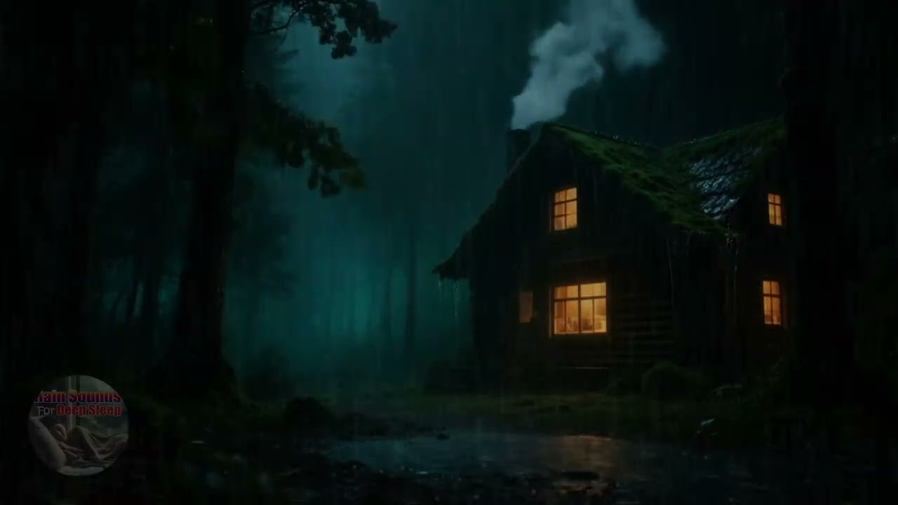 Drift Into Sleep  Heavy Rain Sounds in a Cozy Cabin for Relaxation - Rain Sounds For Deep Sleep 🌧️🛌