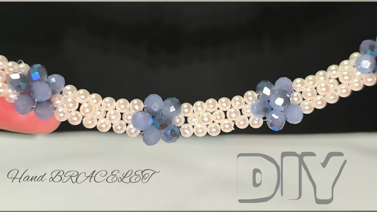 DIY Elegant Bracelet with Crystal and Pearl Beads how to make, tutorial