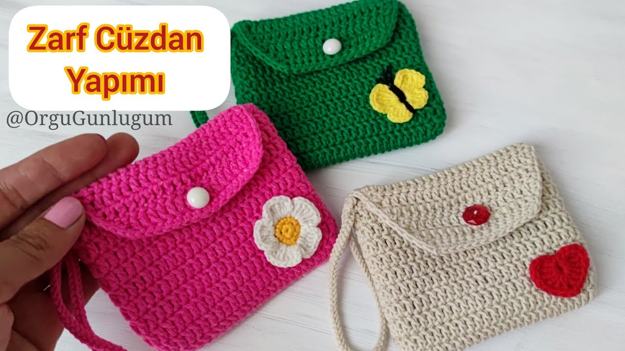 Zarf Cüzdan Yapımı 👛Tığ işi Cüzdan Yapımı👛 Crochet bag 👛 Örgü Cüzdan Yapımı 👛