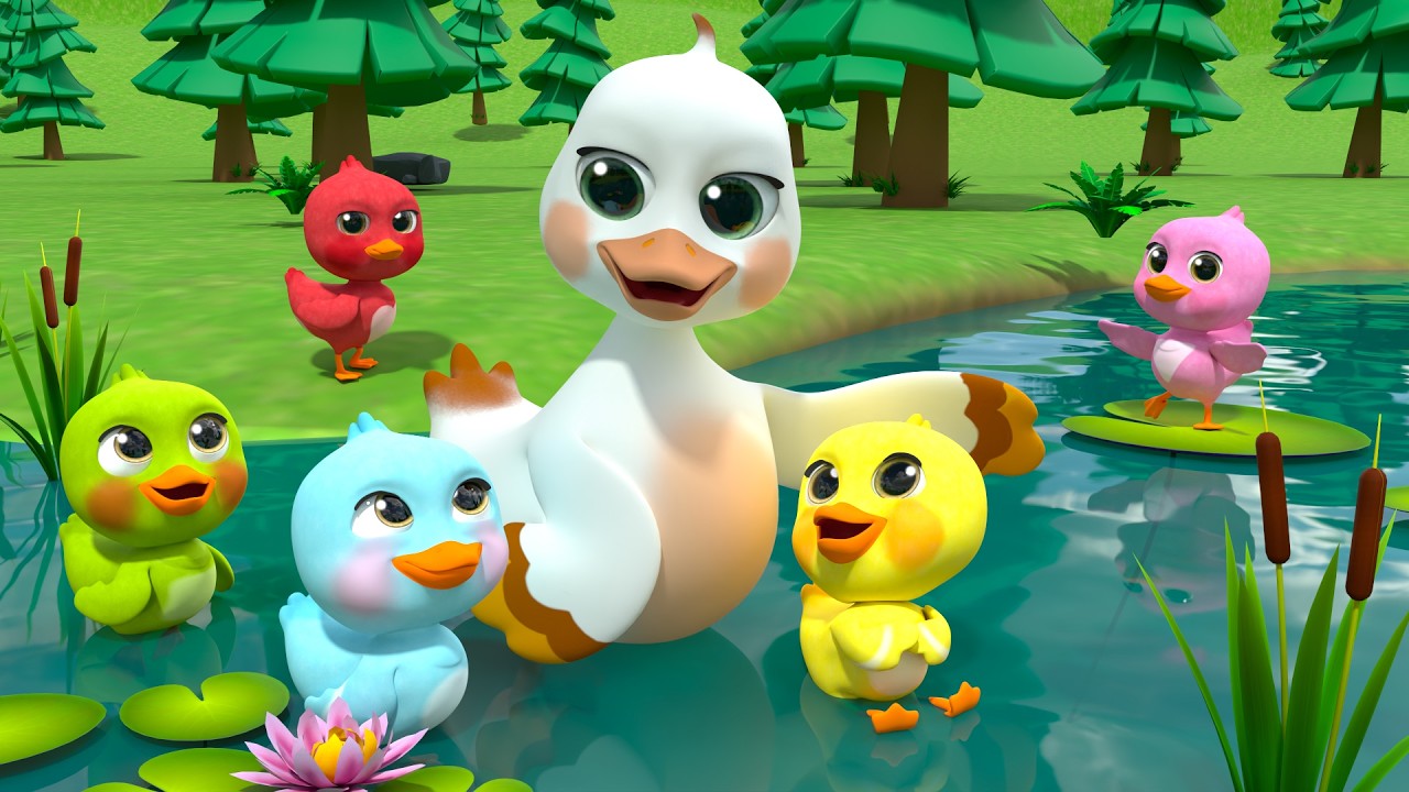 Learn Colors with Ducks! Yellow, Red, Blue, Green, Pink! | Baby songs | Nursery Rhymes & Kids Songs