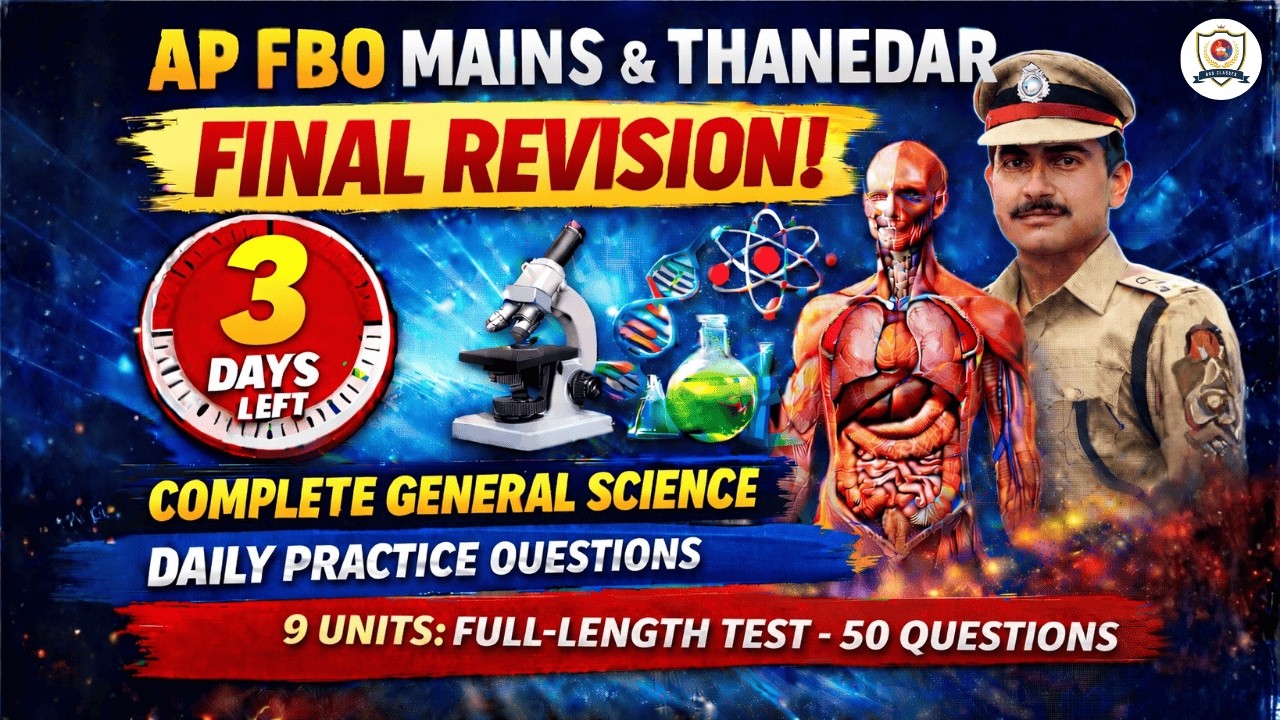AP FBO Mains General Science Final Revision🔥| 9 Units | Complete Syllabus  MCQs by Sushma Mam