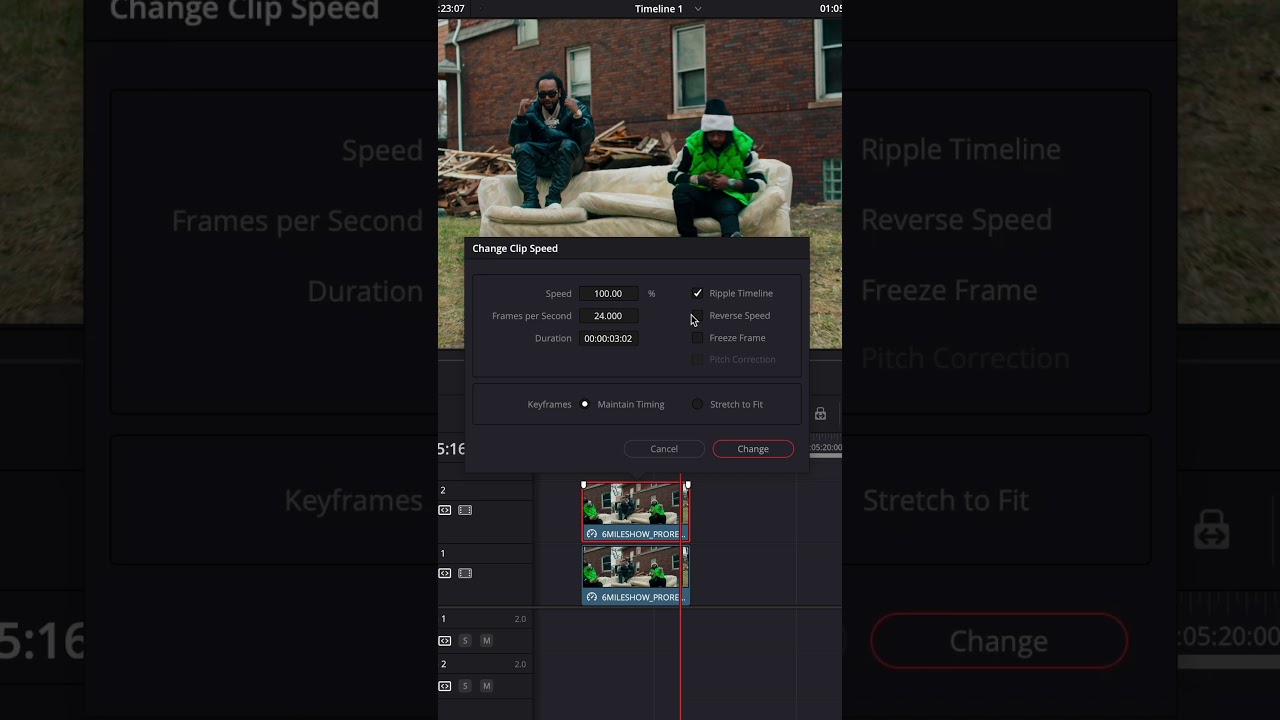 Speed blur transition in DaVinci Resolve