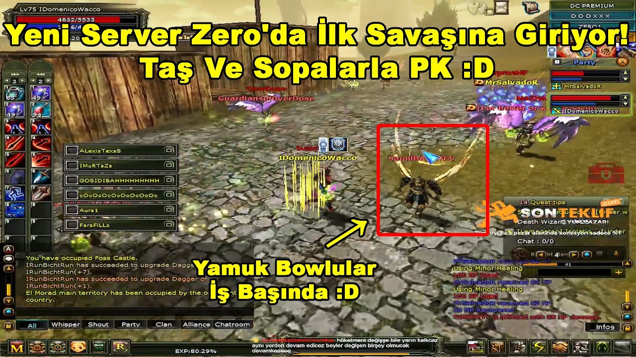 DomenicoWacco - Yeni Server Zero'da İlk Savaşına Giriyor! Taş Ve Sopalarla PK :D | Knight Online