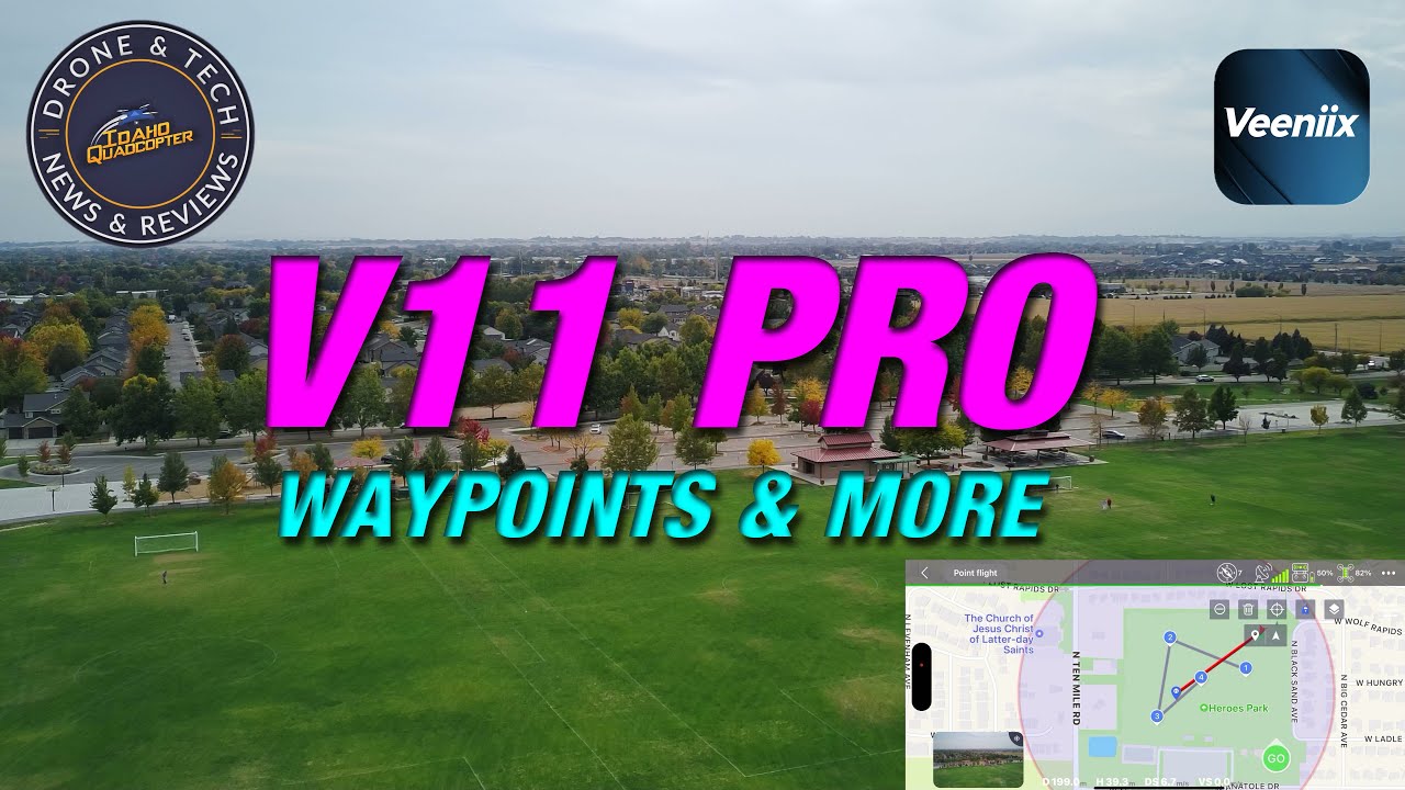 Veeniix V11 Pro — Автоматический полёт — Точки маршрута — Следование — Круг — Тестовый полёт