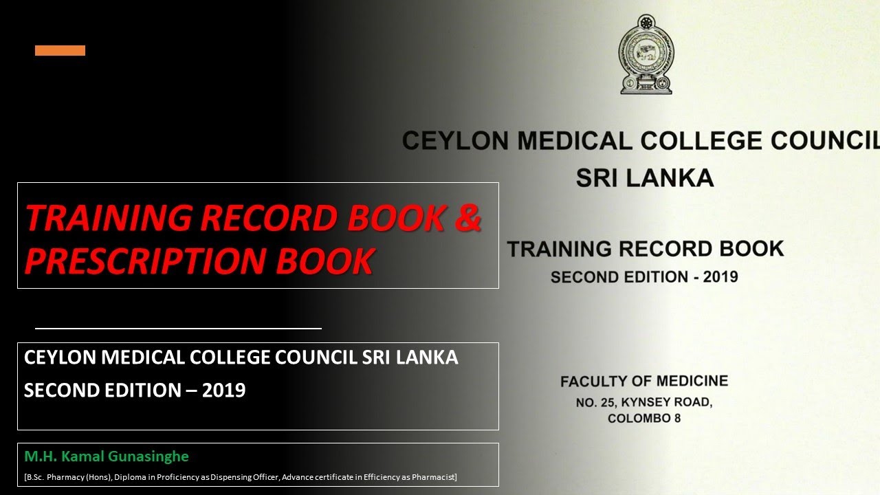 Training Record Book & Prescription Book Filling Instructions
