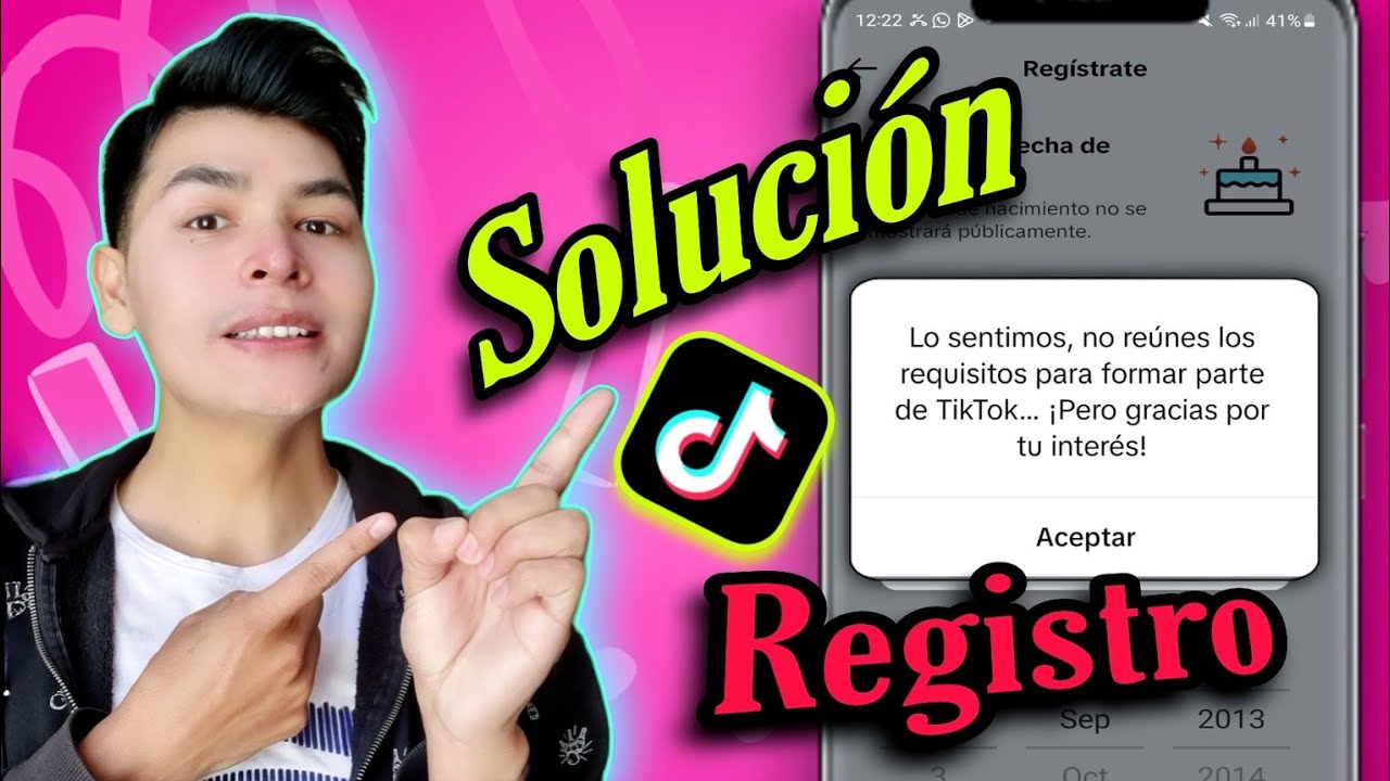 Como solucionar el Registro No reunes los requisitos para formar parte de TIK TOK