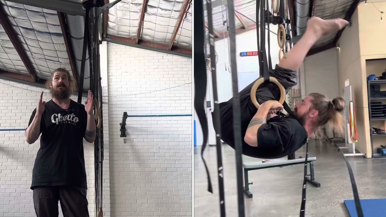 How to forward roll on the gymnastic rings