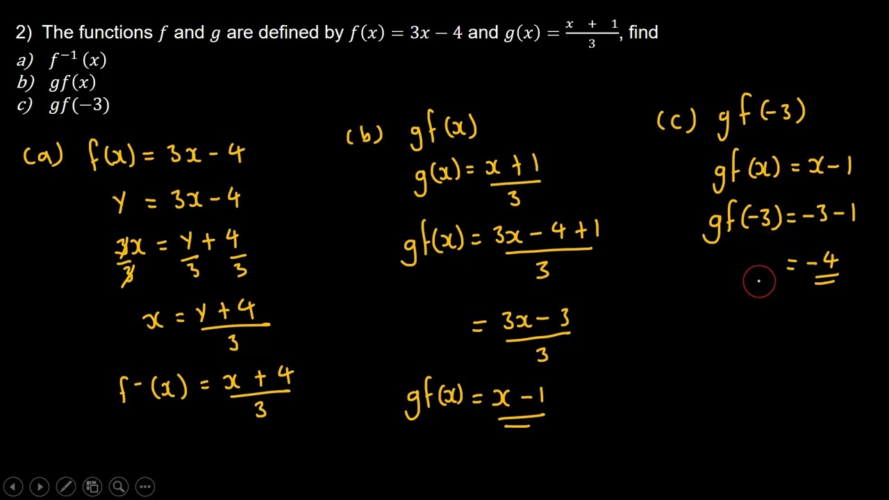 Inverse Functions, and Composite Functions 