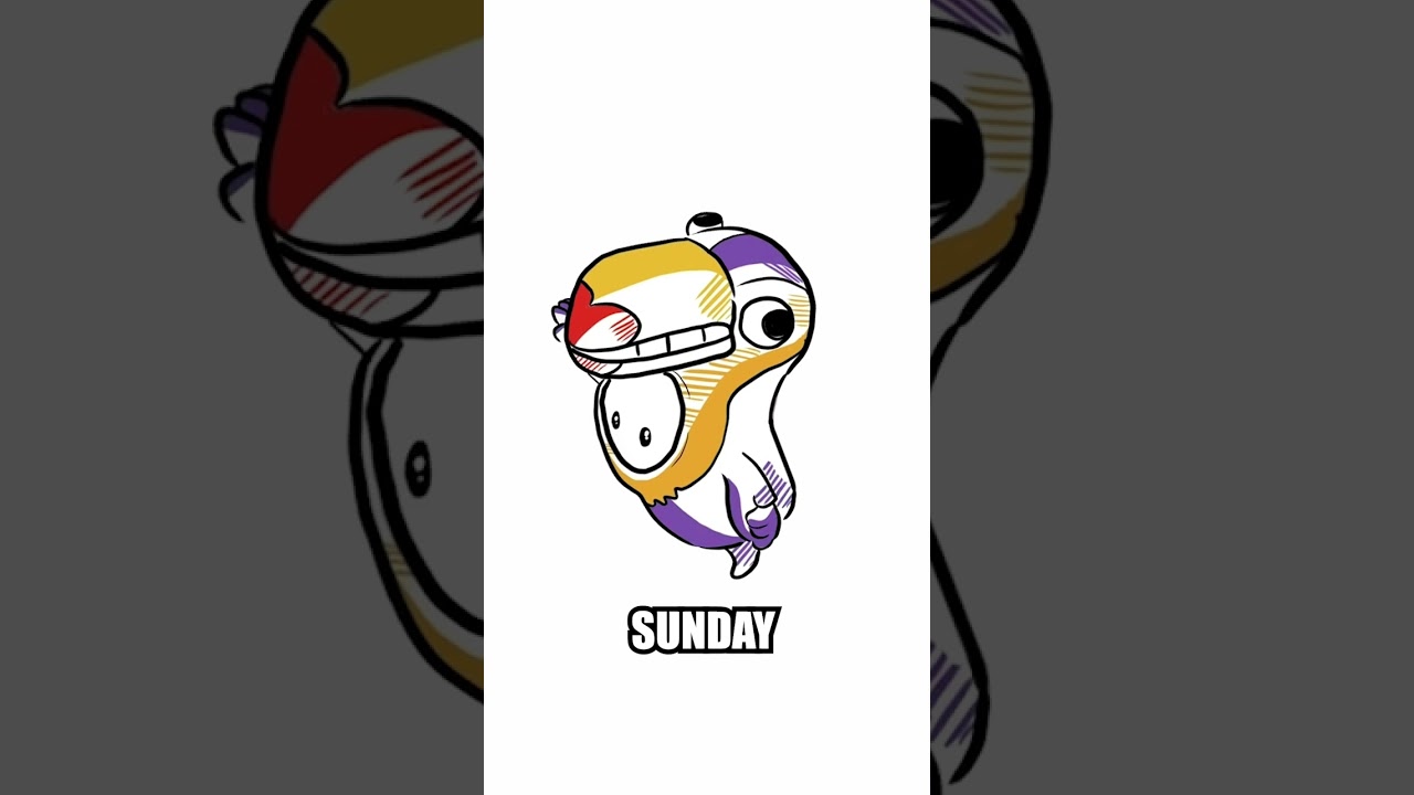 FALL GUYS: Sunday😎🤙 VS Monday 😐 #fallguys #Shorts #DrawMyLife