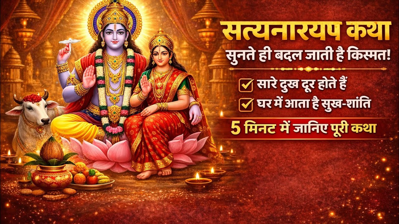 🙏 सत्यनारायण कथा सुनते ही बदल जाती है किस्मत | सारे दुख दूर हो जाते हैं | Satyanarayan Katha 🙏