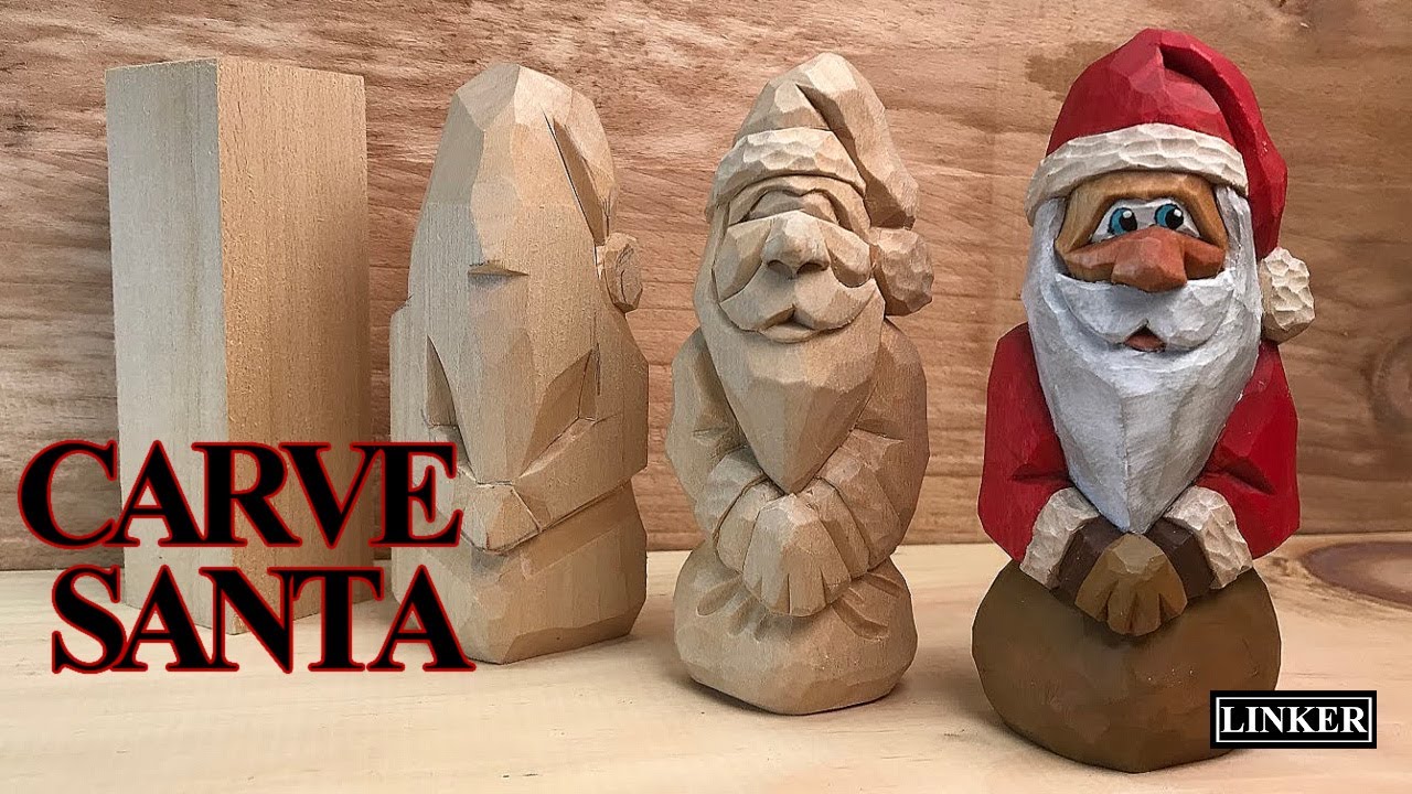How to Carve Santa with a Bag Of Toys - Full Woodcarving Tutorial