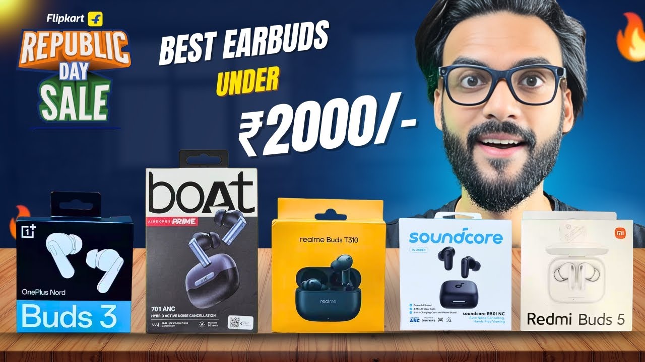 Don’t Miss⚡️5 Best TWS Under 2000 on Flipkart Republic Day Sale⚡️Best TWS Earbuds Under 2000🔥