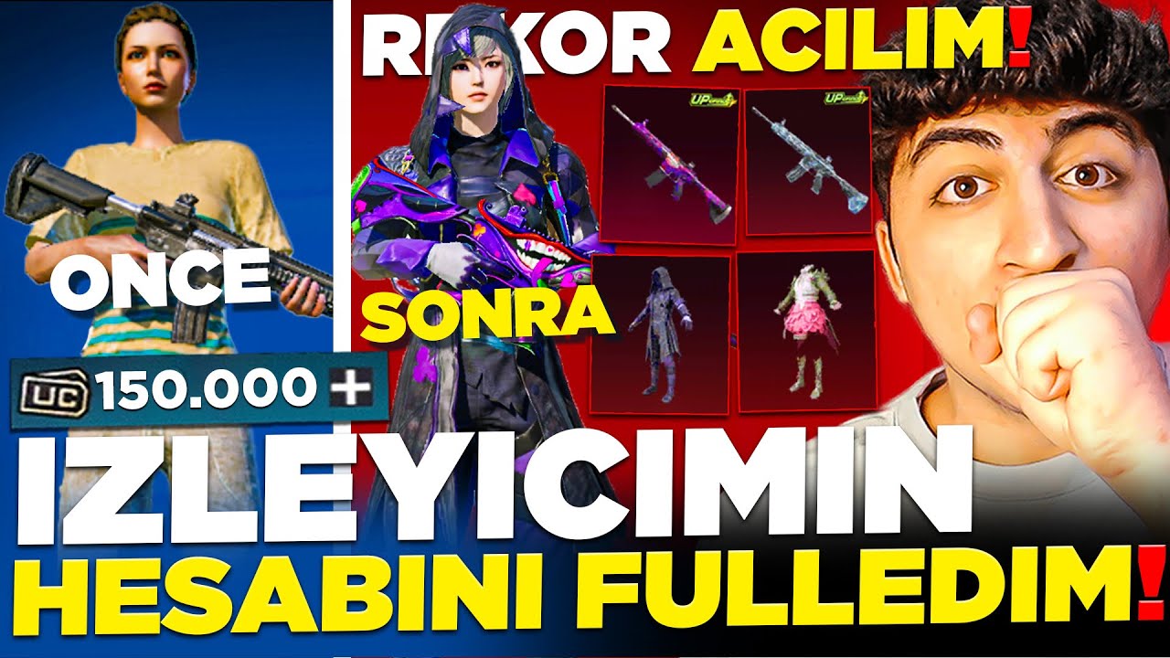 İZLEYİCİME BUZ DİYARI VE MASKARA M4 ALDIM! 150.000 UC DEĞERİNDE FULLEDİM! (EN İYİ AÇILIM) PUBG Mobil
